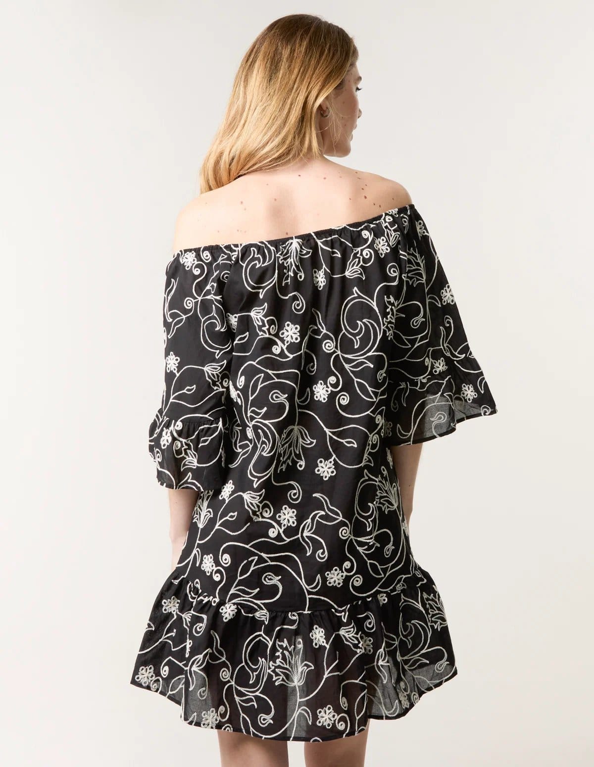 Blue Vanilla Embroidered Smock Dress - 4