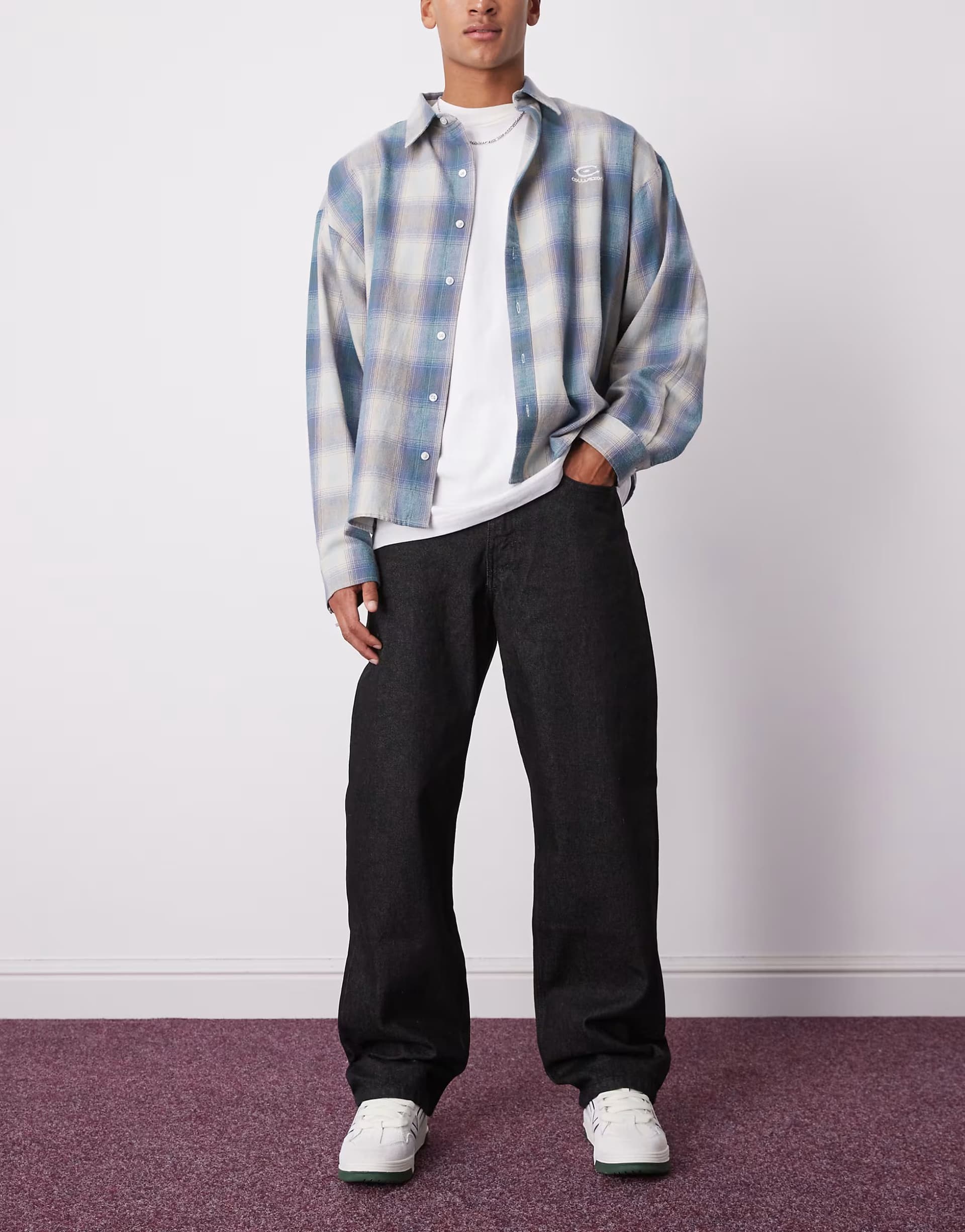 ASOS Vans Check-5 loose denim pant in black rinse