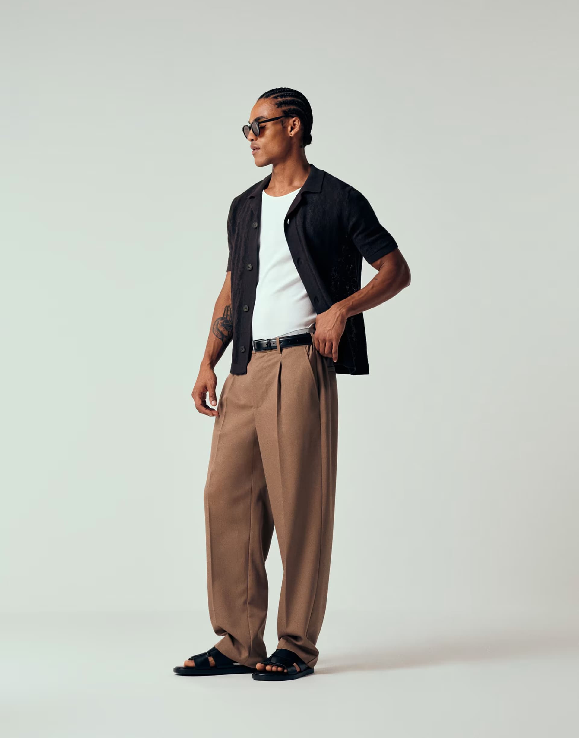 ASOS ONLY & SONS loose fit tailored trouser in brown