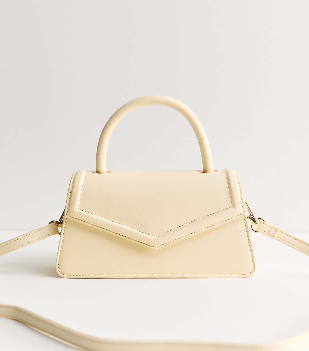 New Look New Look Light Yellow Faux Leather Flap Top Handle Bag