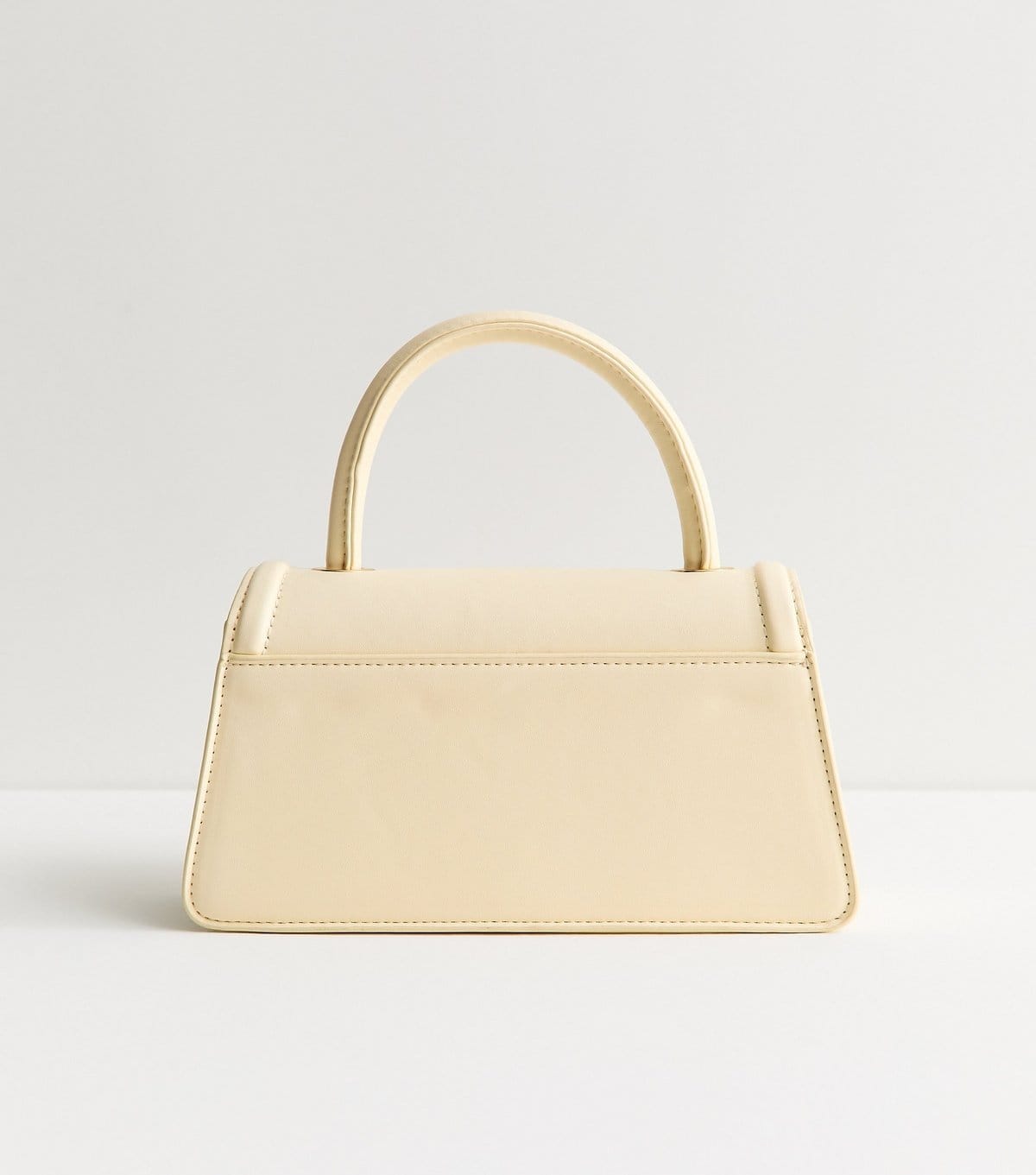 New Look Light Yellow Faux Leather Flap Top Handle Bag Vegan New Look - 4