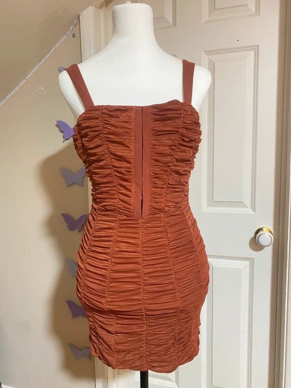 Bershka bershka corset mesh party cocktail dress