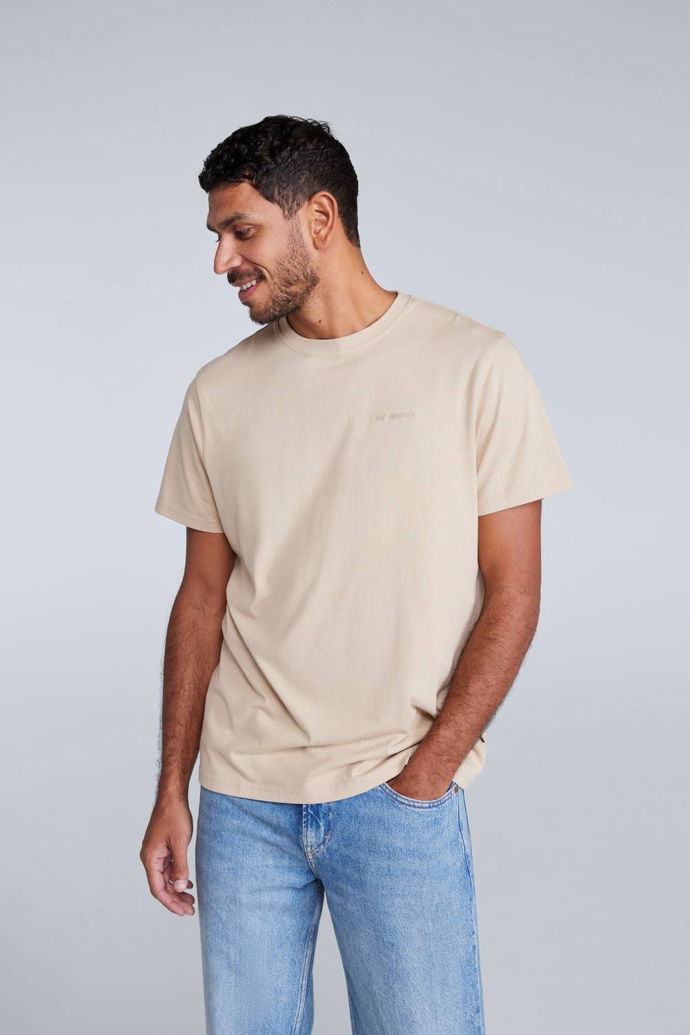Animal Animal Men's 'Icon' Logo Print Lightweight Cotton Relaxed Fit Casual T-Shirt in Beige - 2