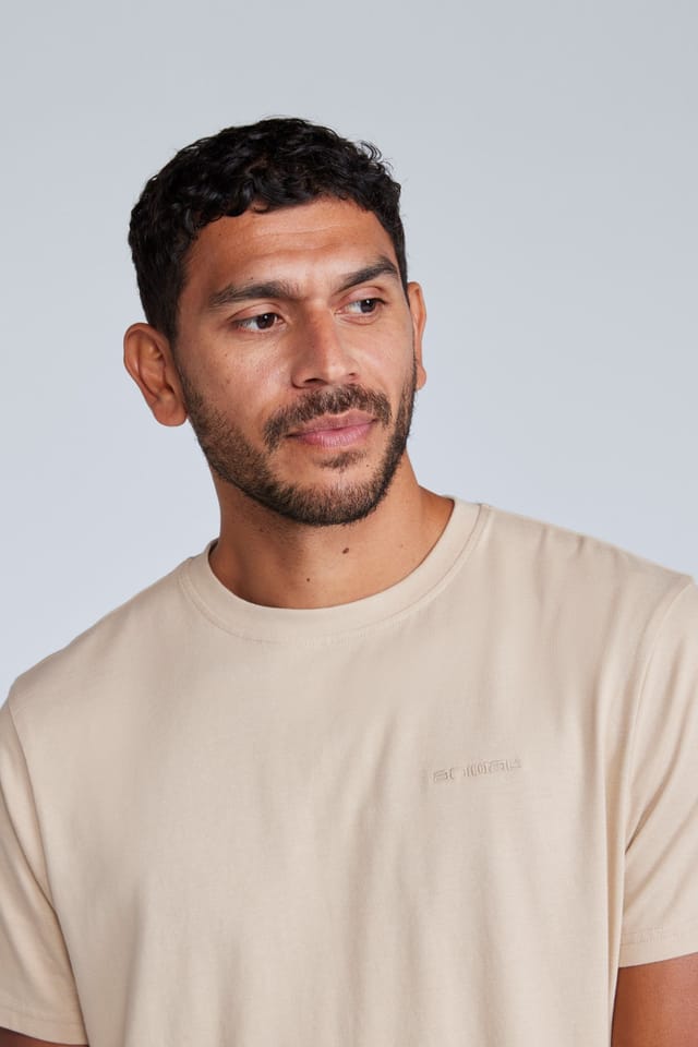 Animal Animal Men's 'Icon' Logo Print Lightweight Cotton Relaxed Fit Casual T-Shirt in Beige - 3