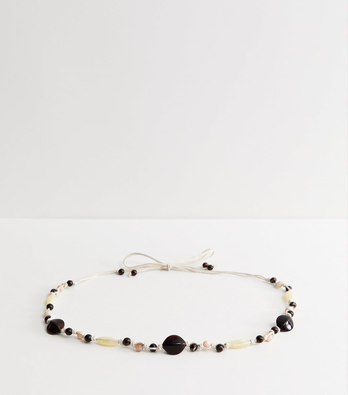 New Look Brown Beaded Rope Belt New Look