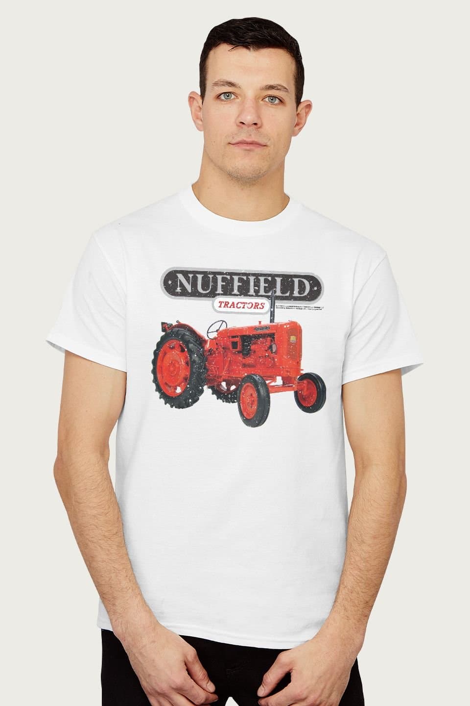 Nuffield Nuffield Men's Tractors Retro British Motor Heritage T-Shirt in White