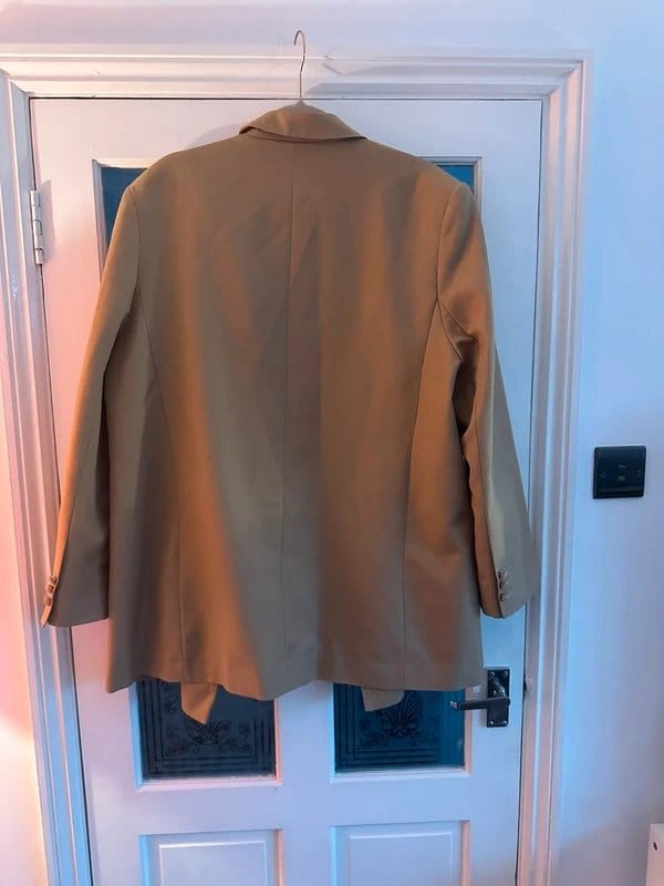 ASOS Design Oversize Beige Satin Blazer