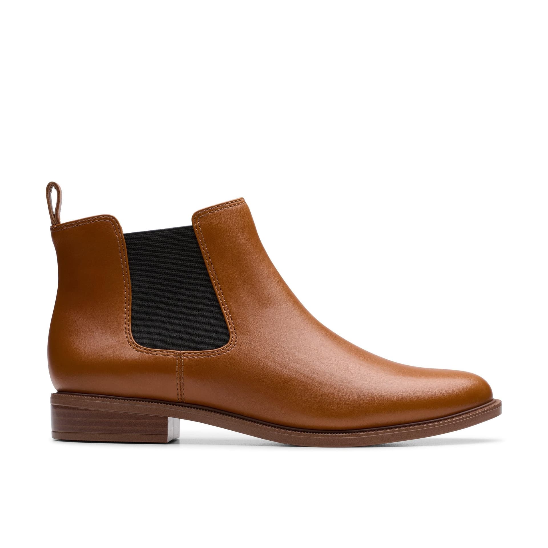 Clarks Clarks Women's Taylor Shine Tan Leather Ankle Boots, Chelsea Boots in Brown