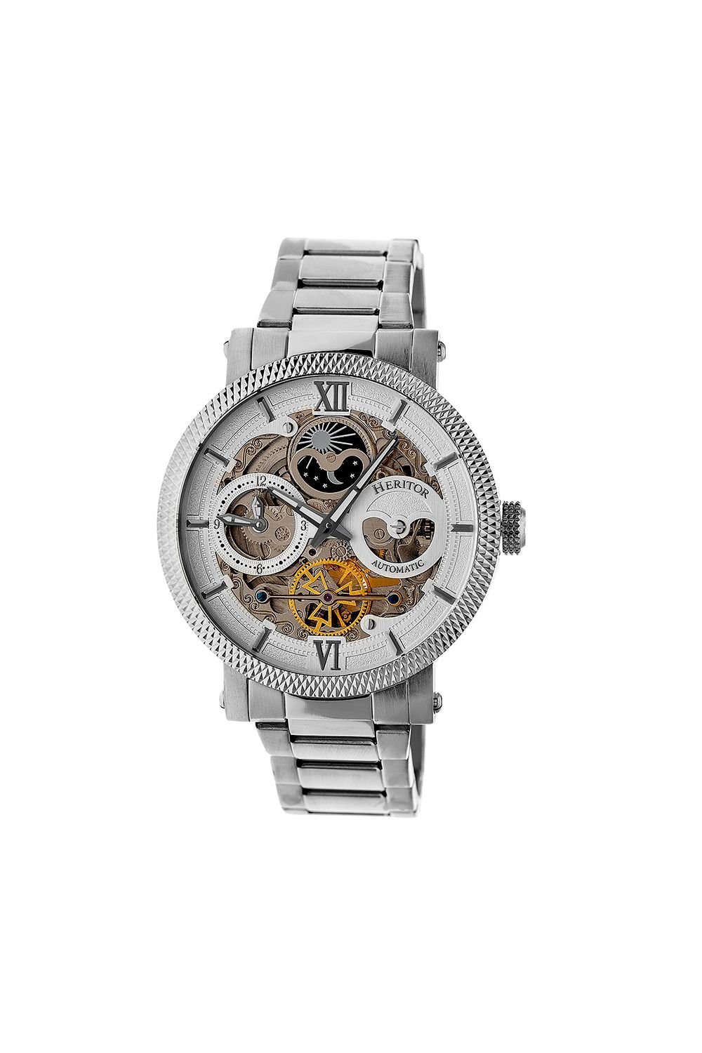Heritor Automatic Heritor Automatic Men's Aries Skeleton Dial Bracelet Watch in White - 1