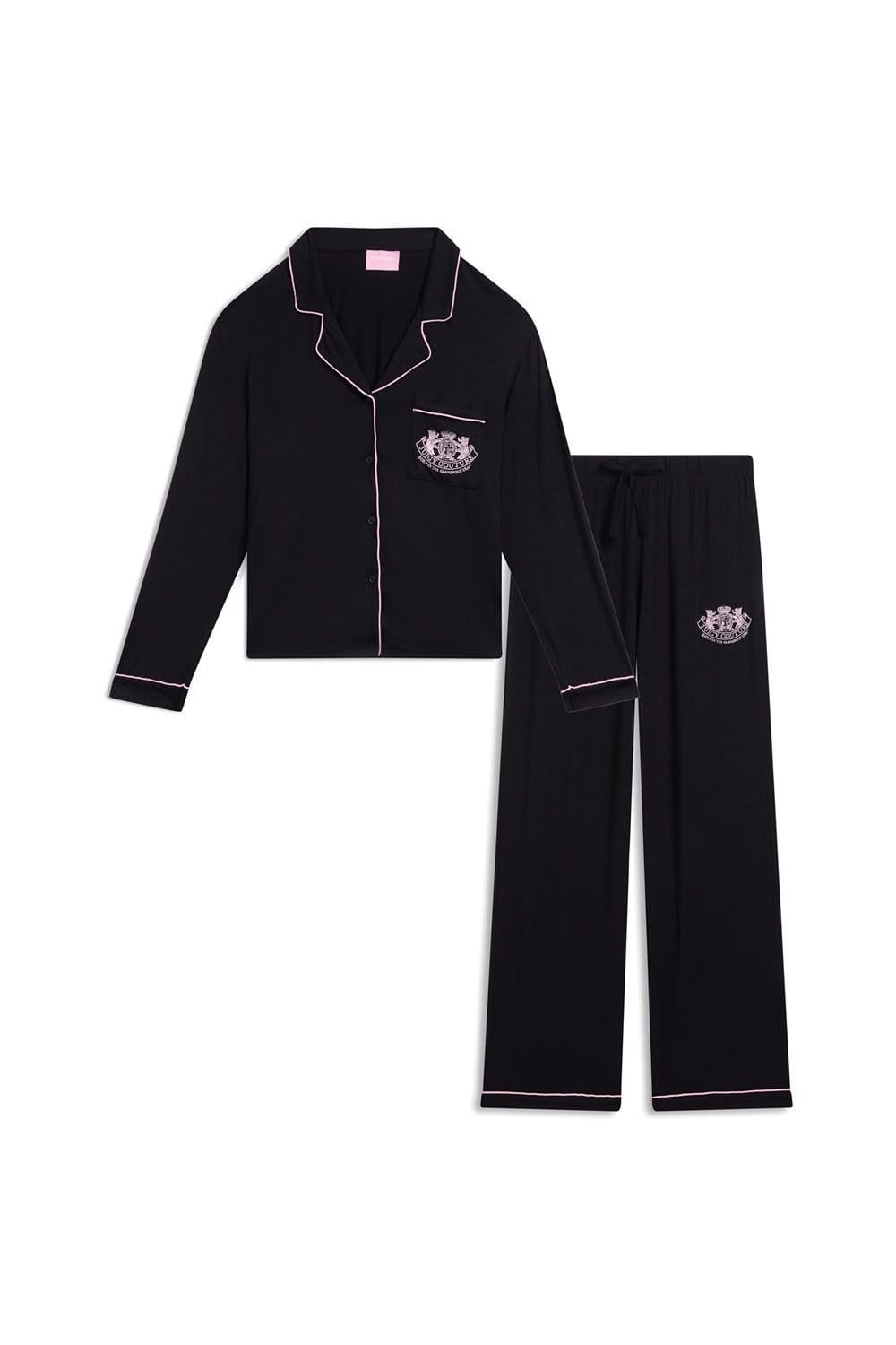 Juicy Couture Juicy Couture Women's Juicy Dog Crest Jersey Shirt & Pyjama in Black - 4