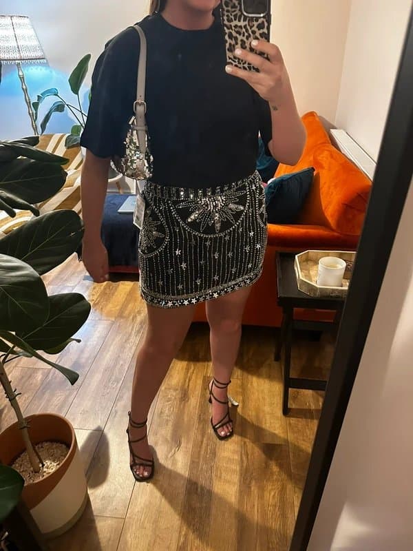ASOS ASOS sequin beaded embellished skirt size 14