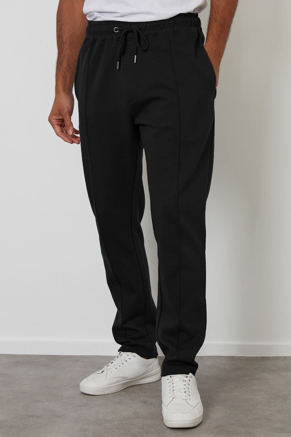 Threadbare Threadbare Men's Pintuck Pique Joggers in Black