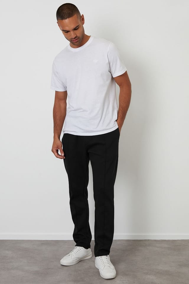 Threadbare Threadbare Men's Pintuck Pique Joggers in Black - 3