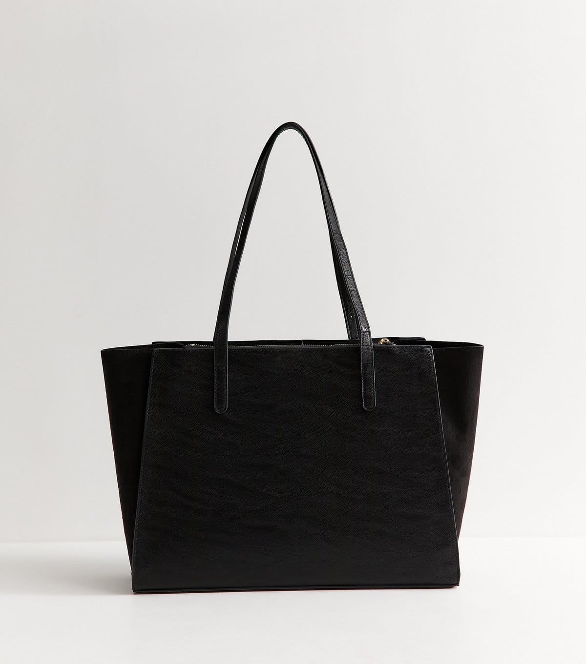 New Look Black Faux Leather Detachable Purse Tote Bag Vegan New Look - 4