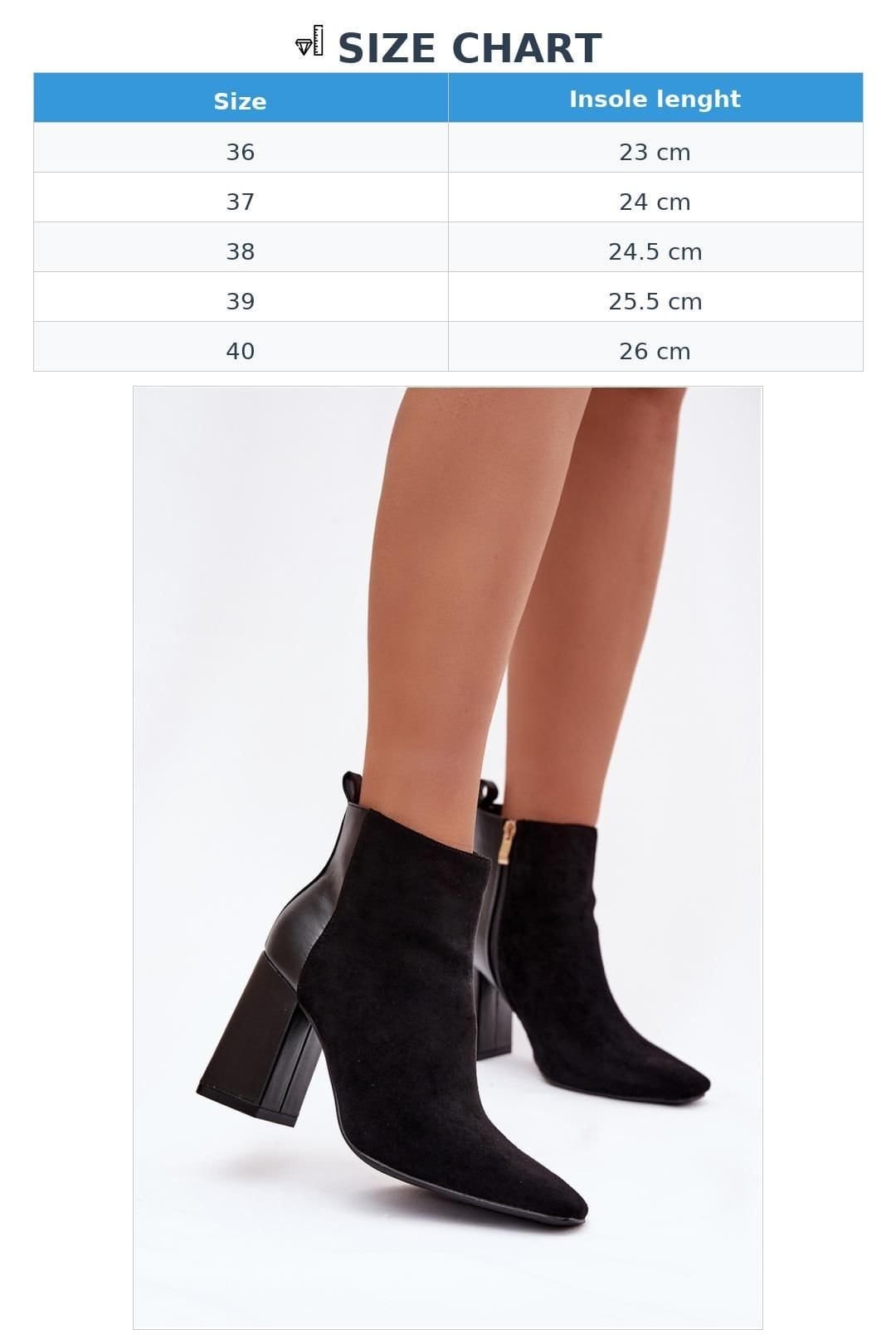 Love Lace Love Lace Women's Heel Zip Ankle Boots with Pillar Heel Comfort Lining Warm in Black - 4