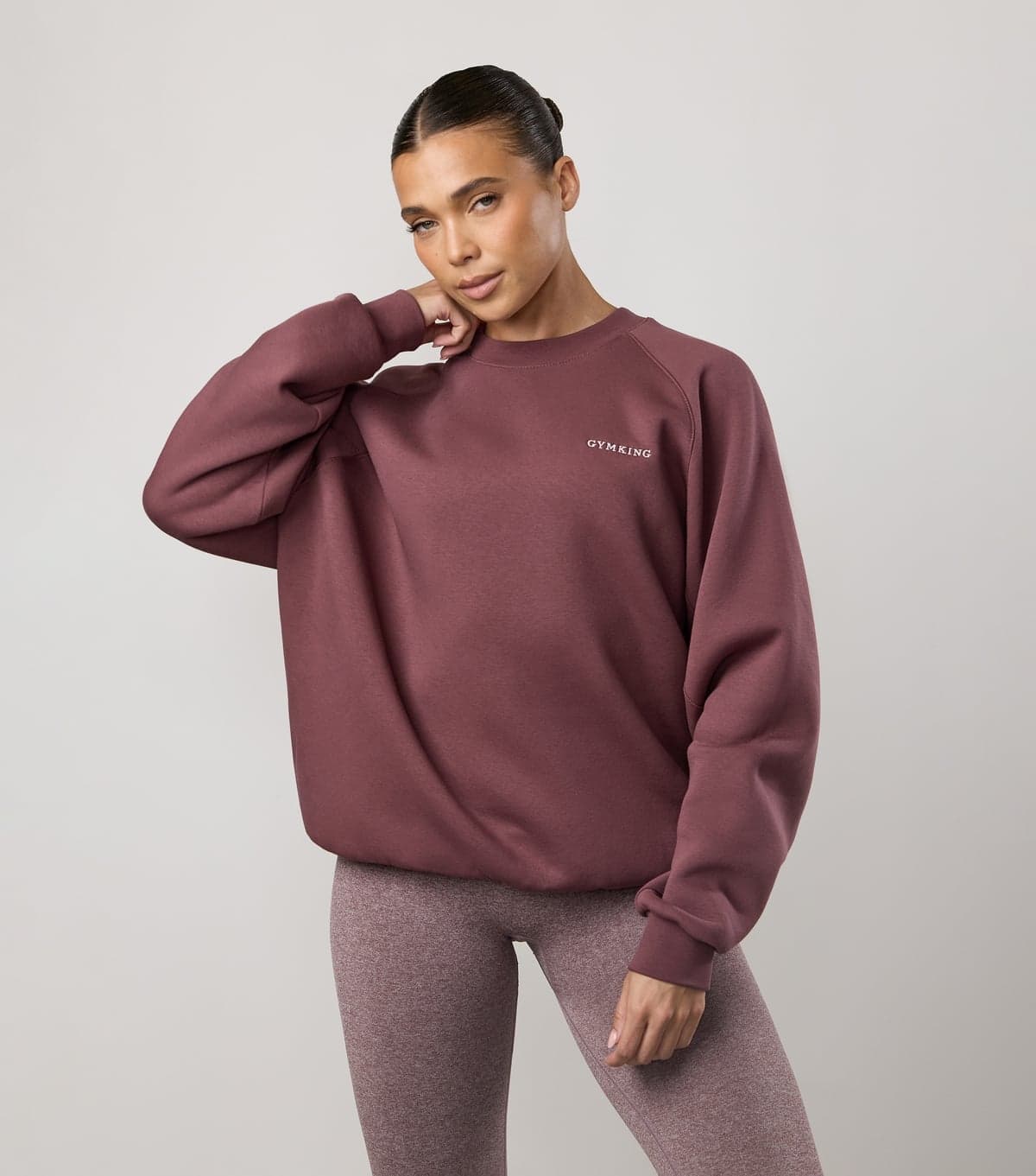 Gym King Women's Burgundy 365 Raglan Sleeve Sweatshirt Gym King New Look