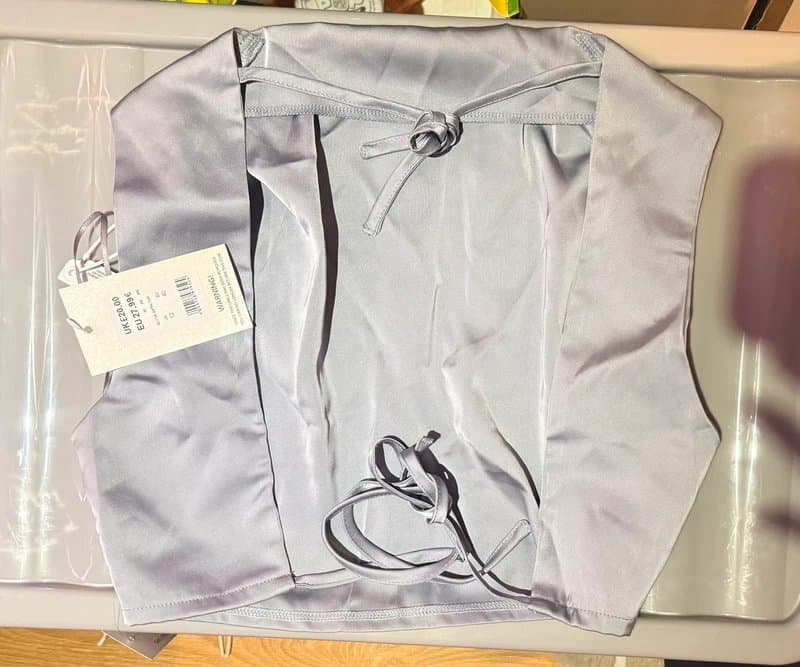 New Look New Look Grey Silk Backless Crop Top