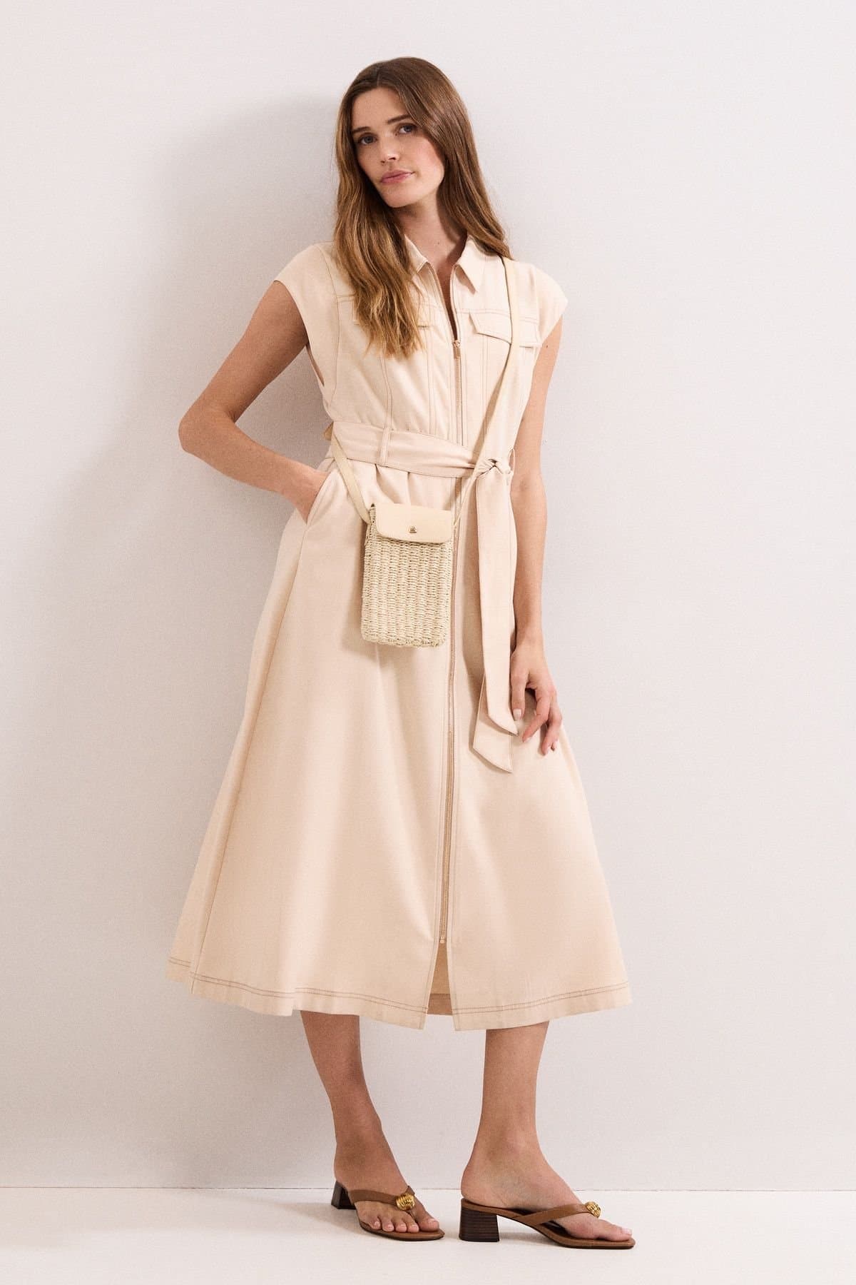 Phase Eight Phase Eight Light Beige Utility Dress
