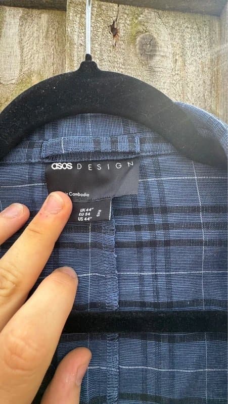 ASOS Design Plad Print Shirt in blue