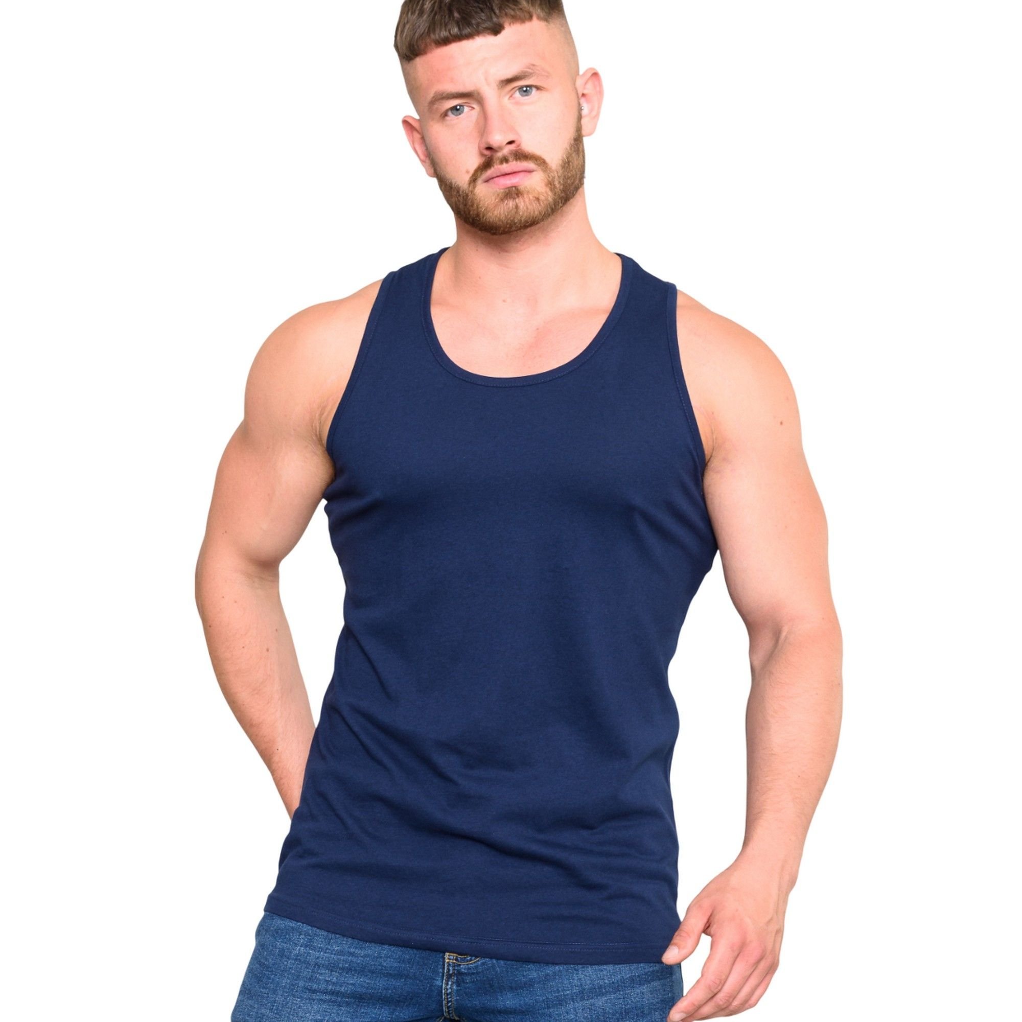 Duke Clothing Duke Clothing Men's D555 Fabio Tank Top in Navy - 3