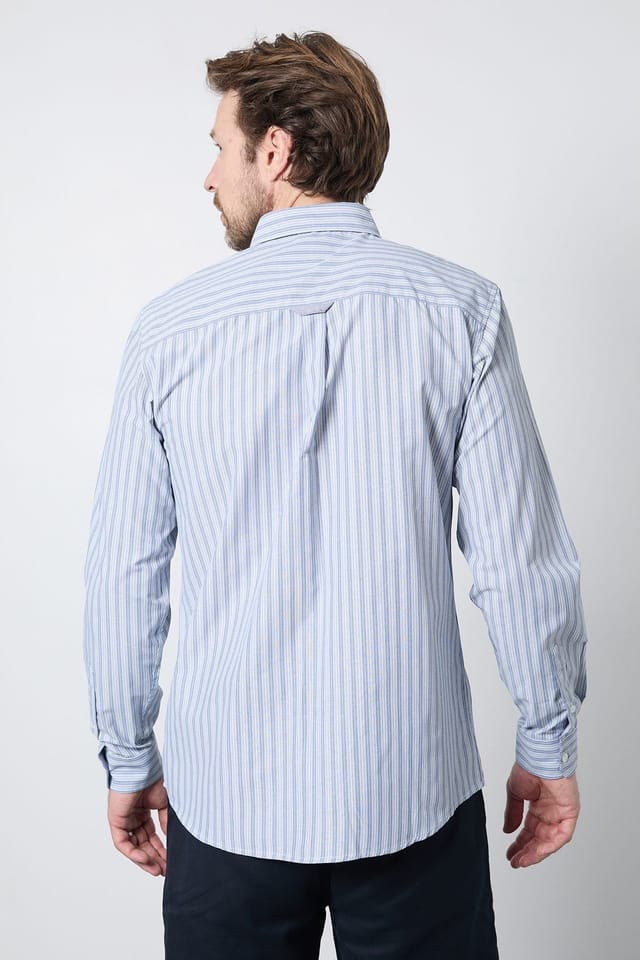 Maine Maine Men's Blue Stripe Long Sleeve Shirt - 3