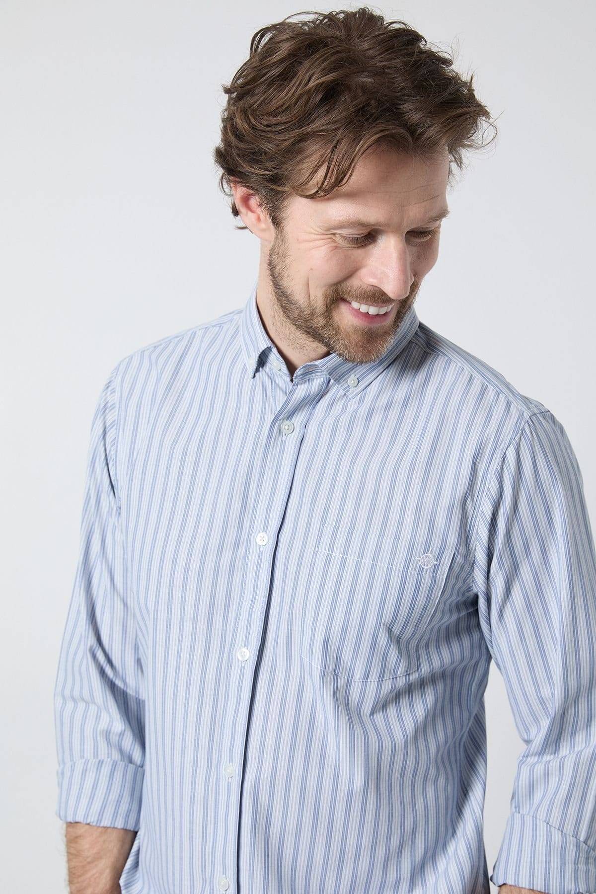 Maine Maine Men's Blue Stripe Long Sleeve Shirt - 4