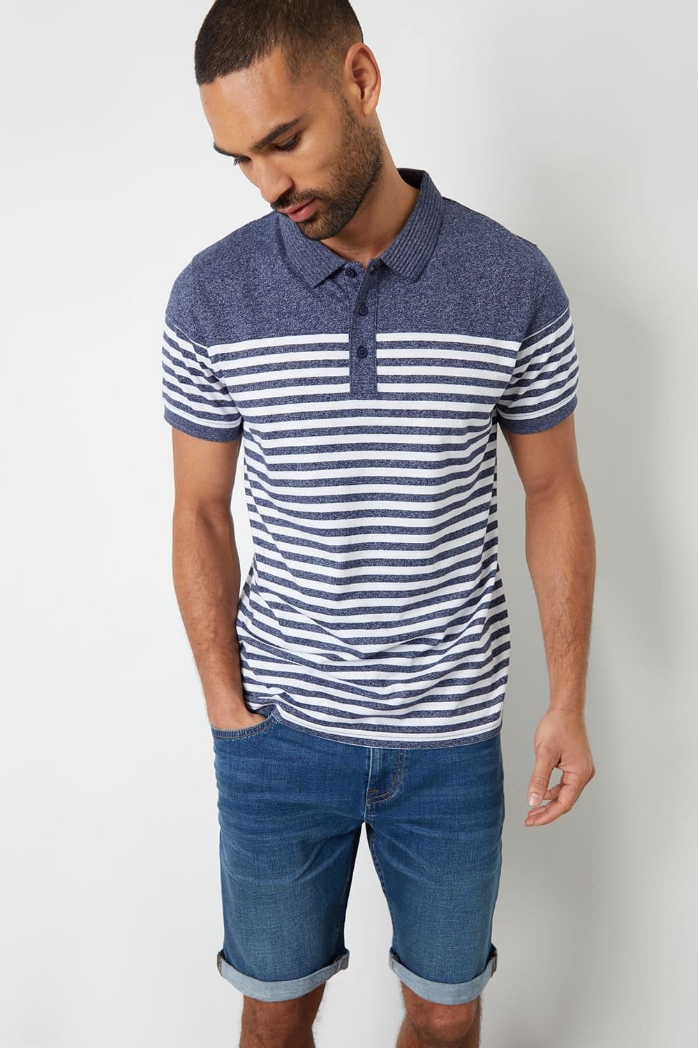 Threadbare Threadbare Men's 'Edmonton' Turn Up Denim Shorts in Mid Blue - 4