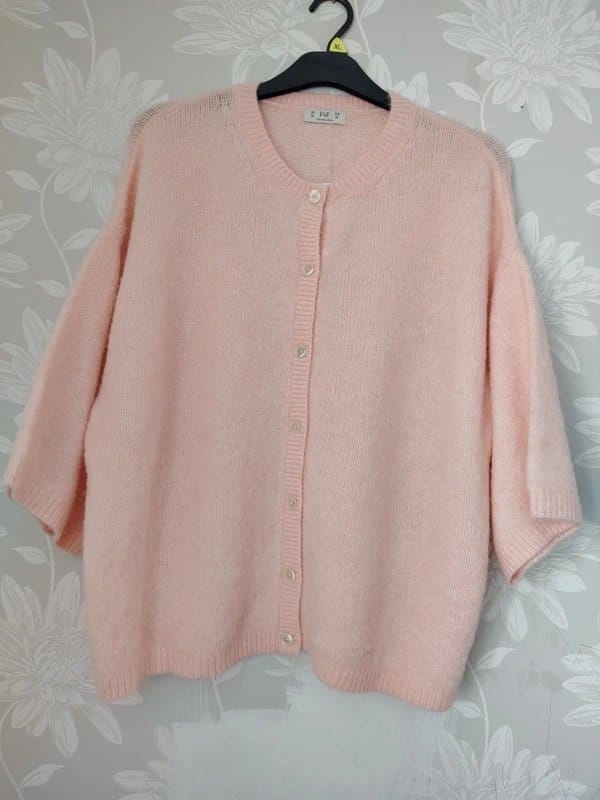 F&F Soft Fluffy Pink XL Oversized Mohair Look Knit Cardigan