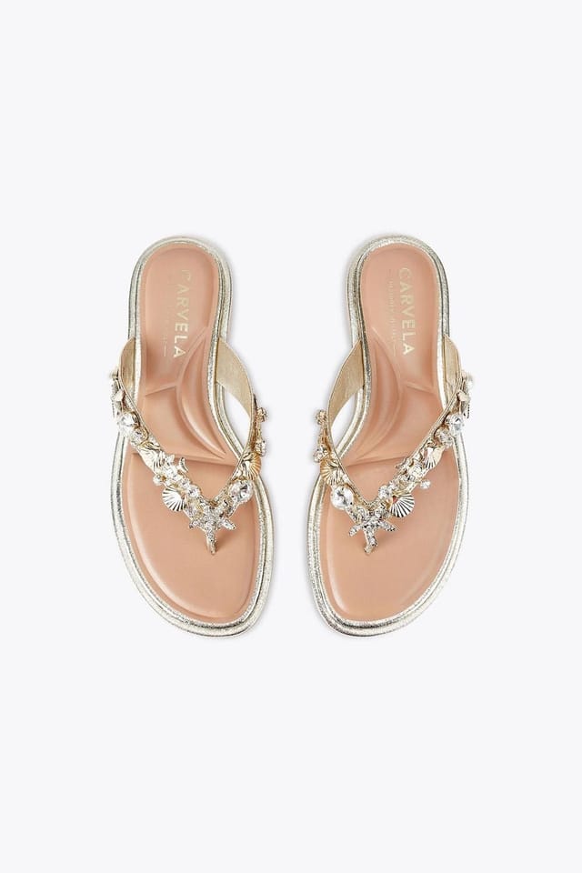 Carvela Carvela Women's 'Marina Flat Sandal' Sandals in Gold - 2