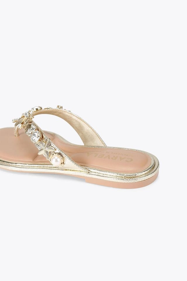 Carvela Carvela Women's 'Marina Flat Sandal' Sandals in Gold - 3
