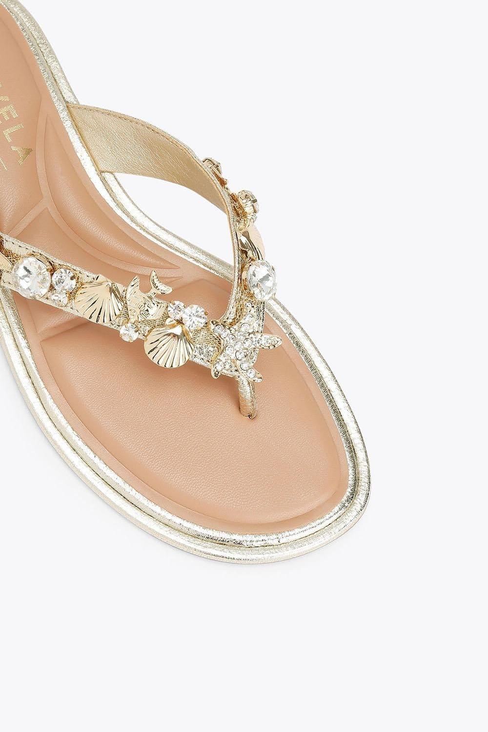 Carvela Carvela Women's 'Marina Flat Sandal' Sandals in Gold - 4