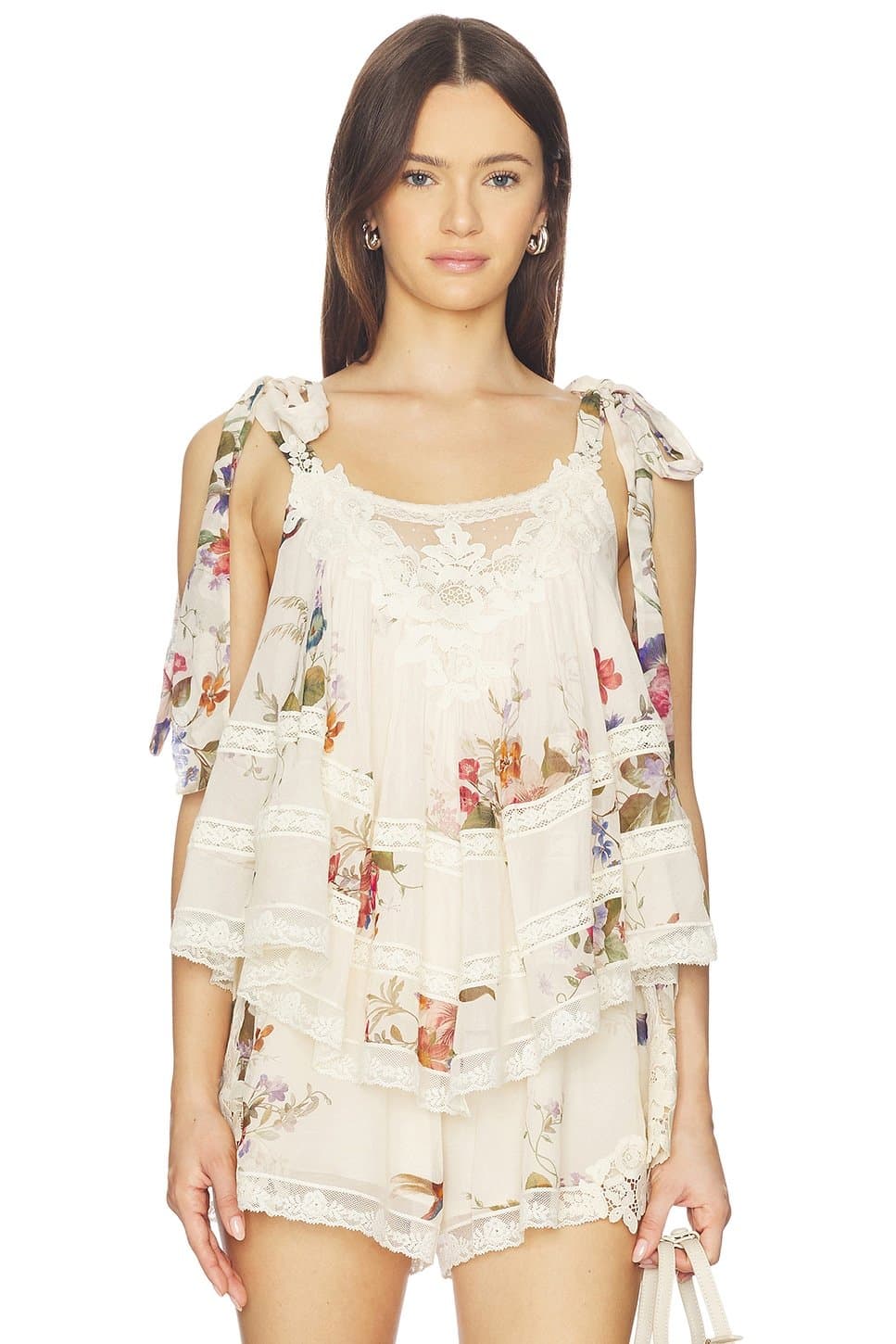 revolve Revolve Zimmermann Floral Cami Top in Vanilla Floral