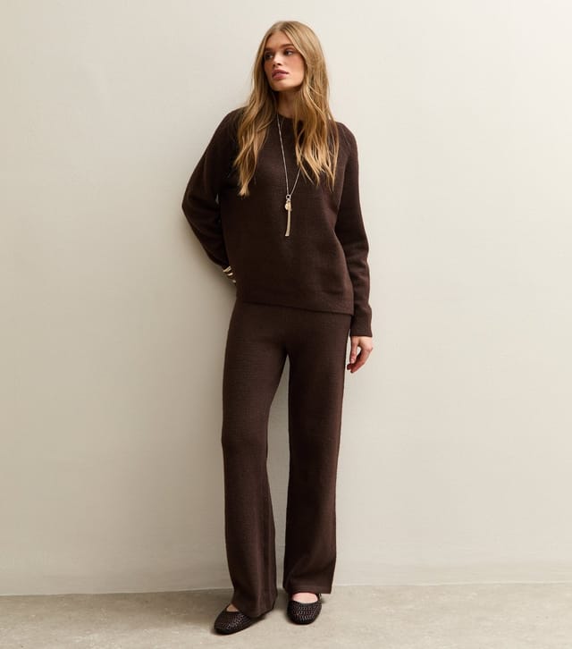 New Look Women's Dark Brown Crew Neck Midweight Knit Jumper New Look - 3