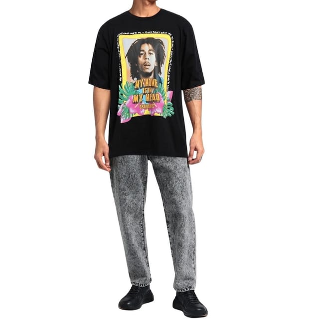 Dsquared2 Dsquared2 Men's Skater Fit Home Is In My Head Logo Black T-Shirt - 3