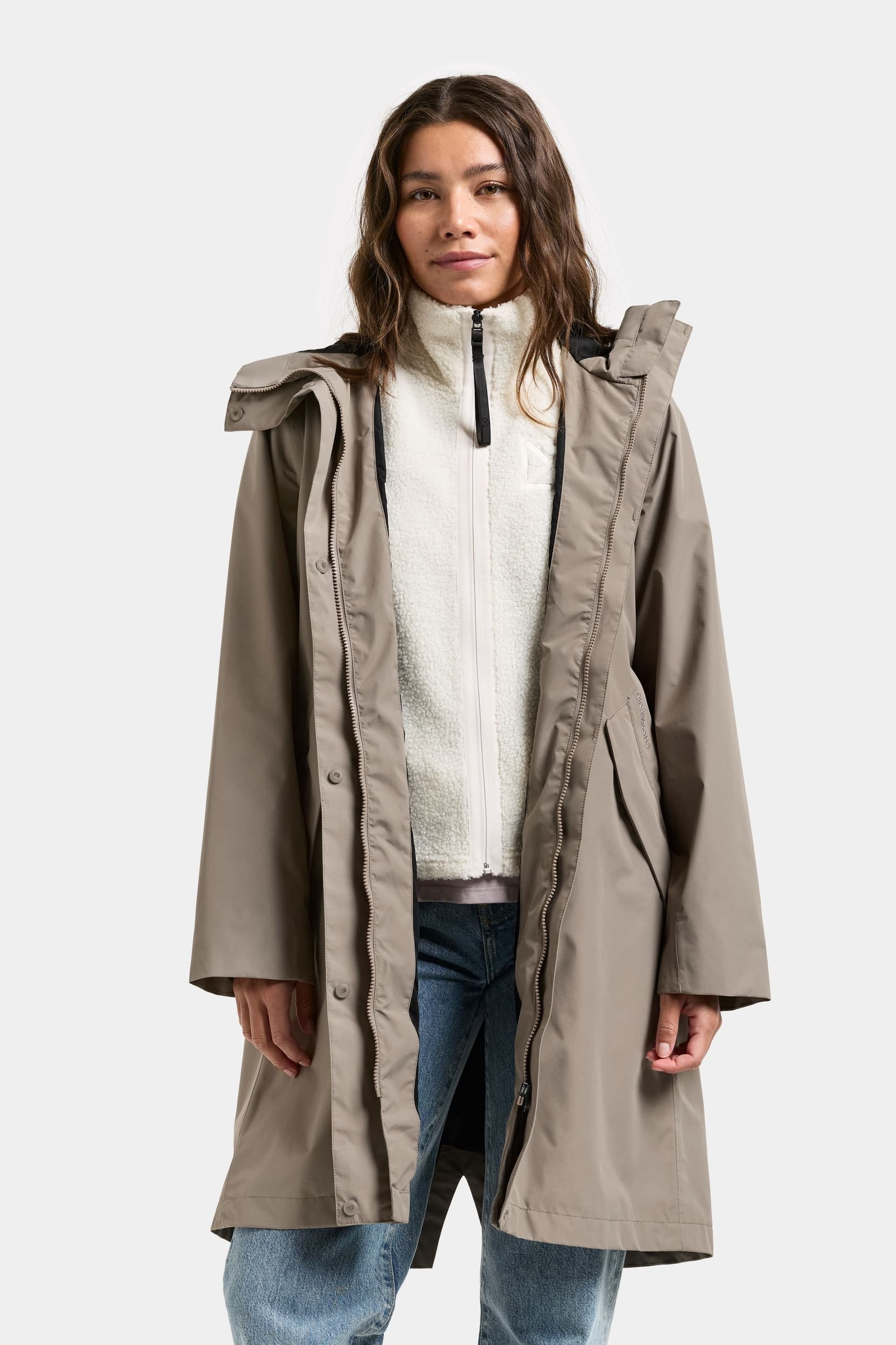 Didriksons Didriksons Women's Elina Waterproof, Windproof & Breathable Parka in Taupe