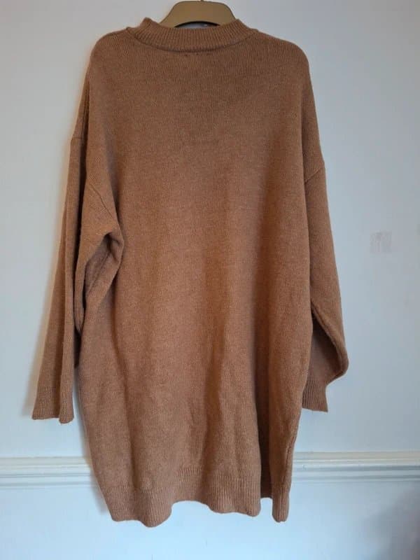 ASOS Design ASOS Design Oversized Knitted Jumper Dress | Camel Brown | UK 16-18 | Wool Blend
