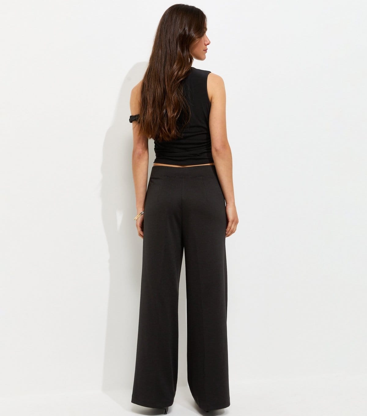 New Look Women's Petite Black Jersey Wide Leg Trousers New Look - 4