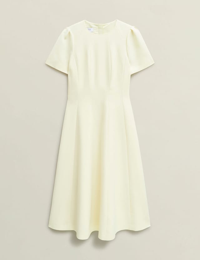 Hobbs London Hobbs London Women's Eliana Fit Flare Midi Dress in Lemon - 2