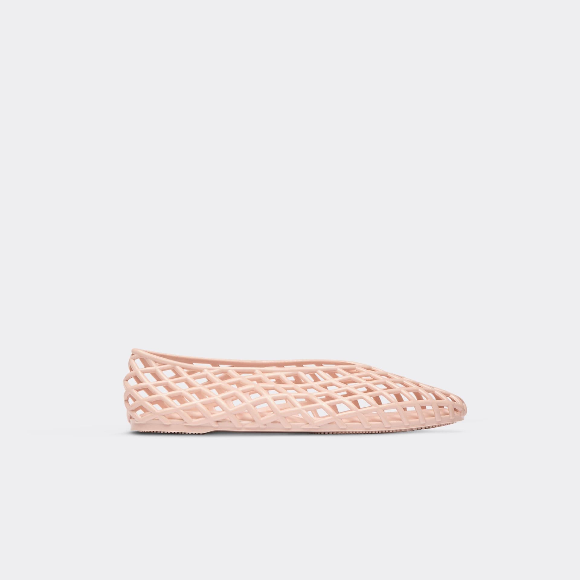EGO Charlez Woven Detail Flat Ballet Pump In Beige Rubber, Women's Size UK 3
