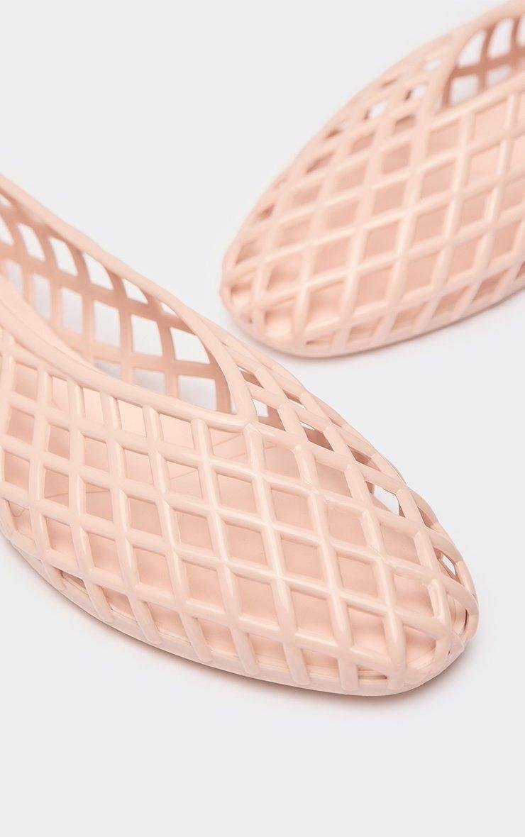 EGO Charlez Woven Detail Flat Ballet Pump In Beige Rubber, Women's Size UK 3 - 2