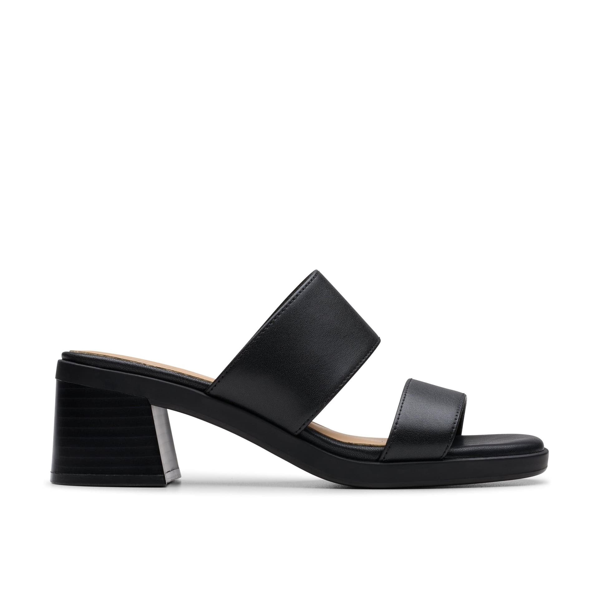 Clarks Clarks Women's Jaylan Dusk Black Leather Heeled Sandals