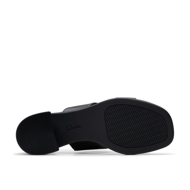 Clarks Clarks Women's Jaylan Dusk Black Leather Heeled Sandals - 3