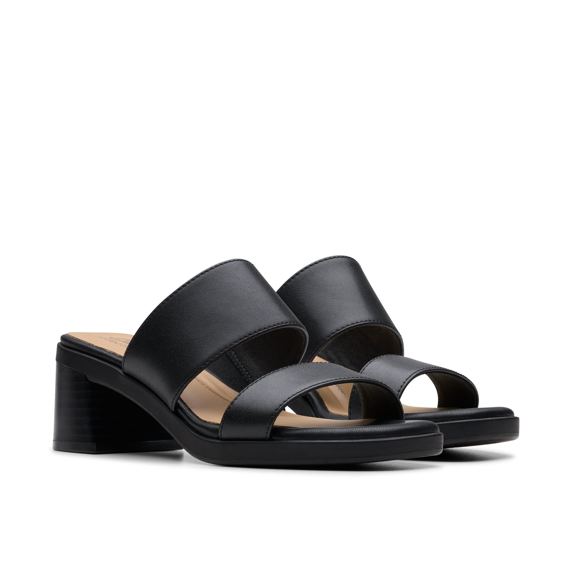 Clarks Clarks Women's Jaylan Dusk Black Leather Heeled Sandals - 4