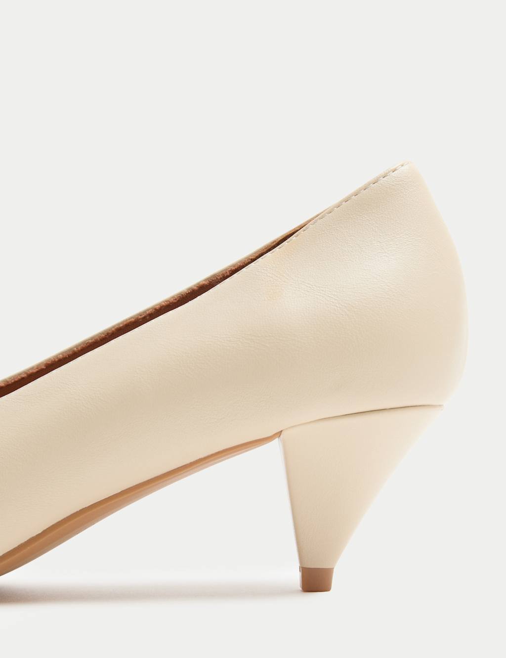 Marks & Spencer M&S Kitten Heel Court Shoes Soft White - 2