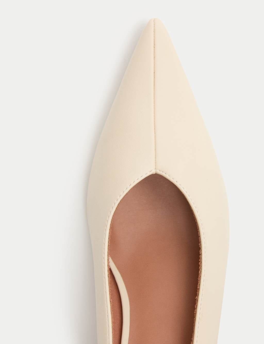 Marks & Spencer M&S Kitten Heel Court Shoes Soft White - 3