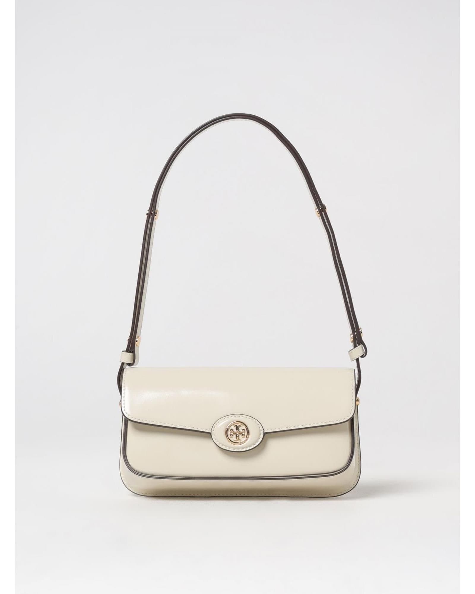 TORY BURCH Tory Burch White Leather Ella Mini Shoulder Bag