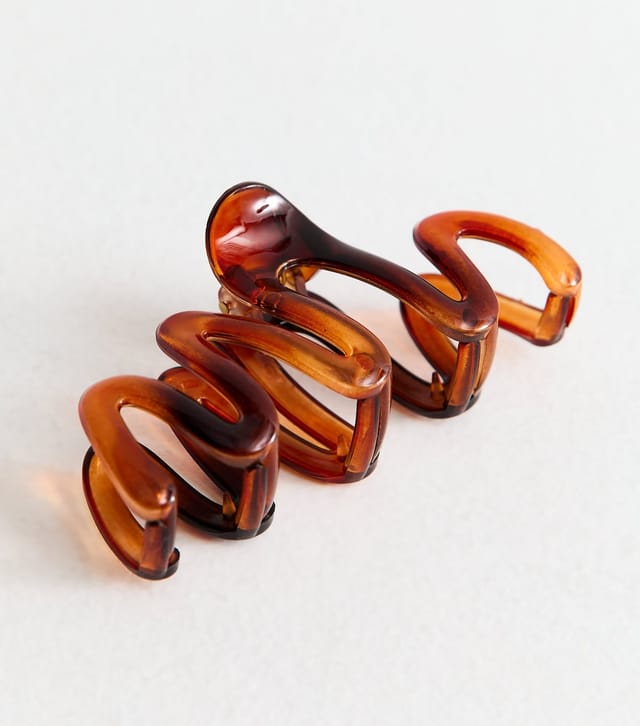 New Look Brown Tortoiseshell Wiggly Bulldog Hair Clip New Look - 3