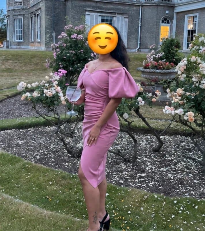 ASOS 💖 ASOS Pink Puff Sleeve Midi Dress – Size 8 💖
