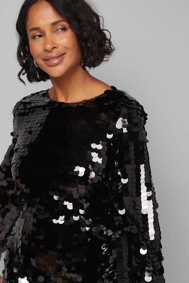 Wallis Wallis Women's Sequin Tie Back Midaxi Dress in Black - 2