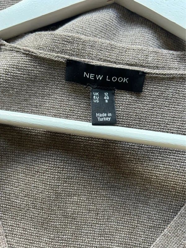 New Look 🤎 New Look UK 12 Brown Knit Button Vest Sleeveless Top Minimal Capsule